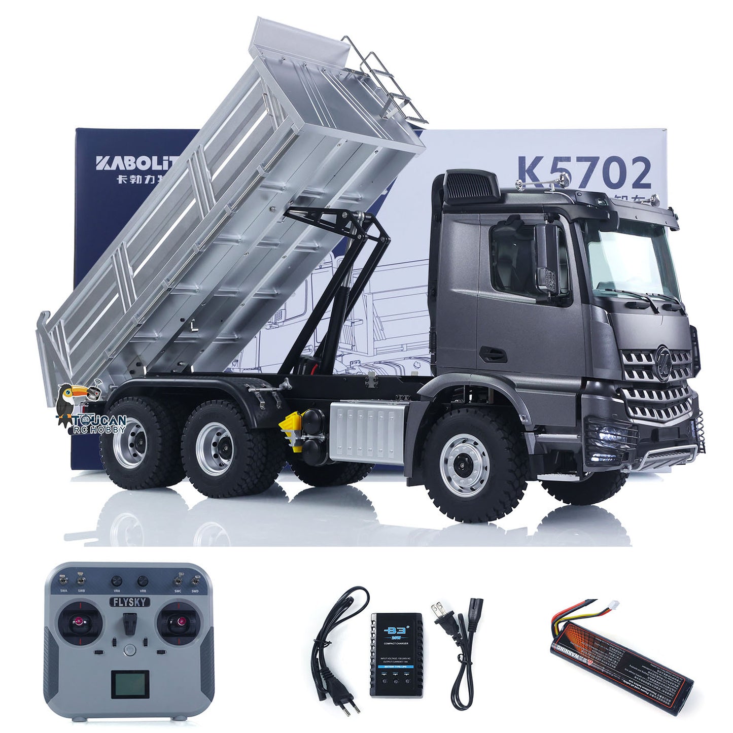 1/14 2.4G RC Electric Lifting Dumper 5702 Model 6*6 Tipper Vehicle 2Speed Sound Light Motor RTR Car Gifts Adults
