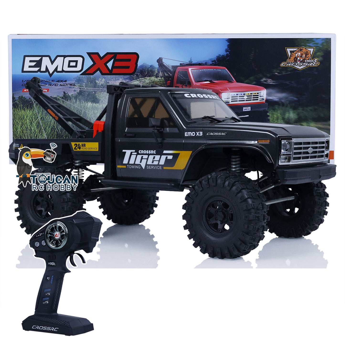 CORSSRC 4WD 1/8 EMO X3 RC Road Rescue Towing Crawler PNP