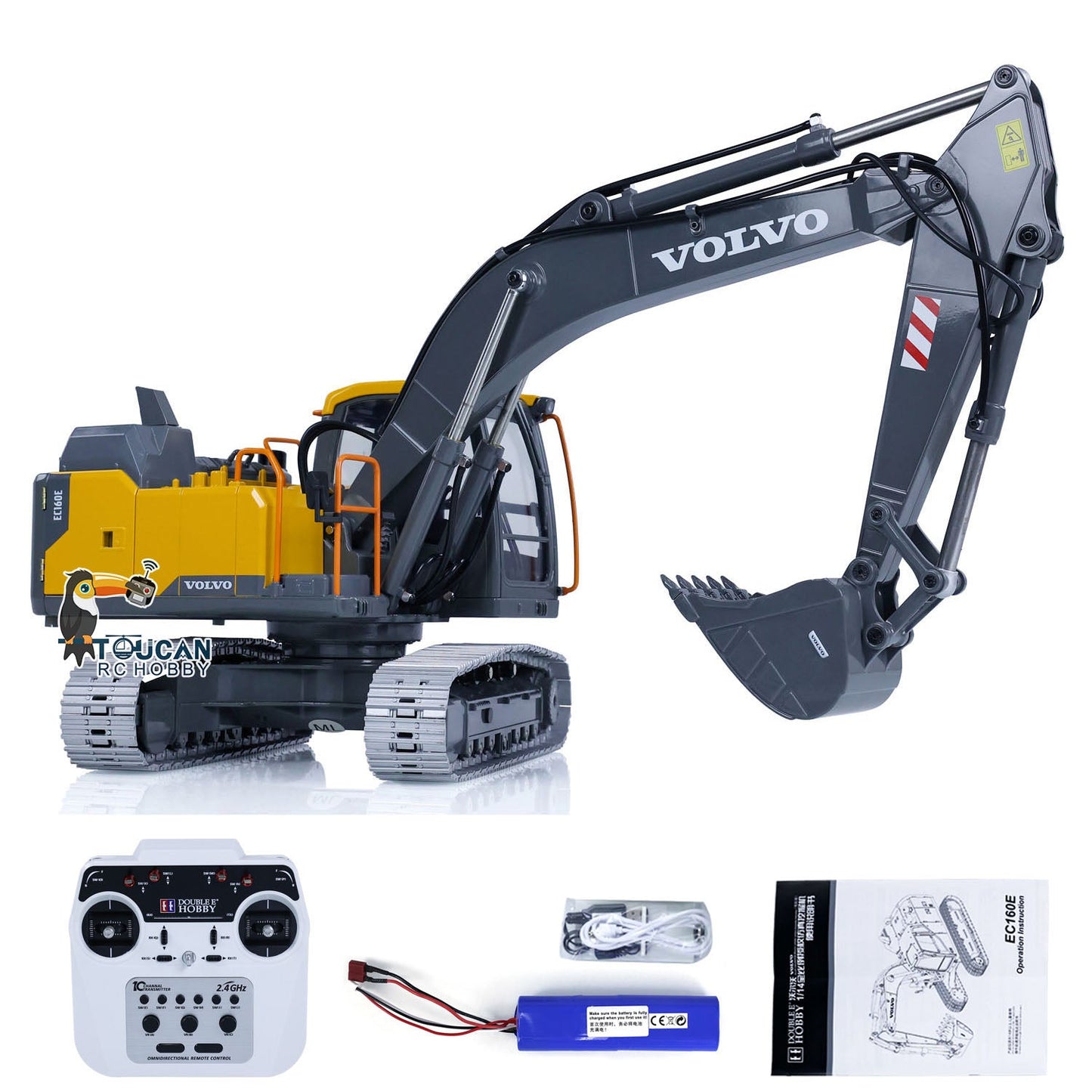 IN STOCK 1:14 Double E E010 Volvo EC160E Electric RTR RC Excavator