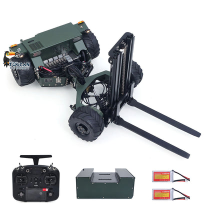 Super Frog Metal 1/14 Hydraulic Remote Control Foldable Forklift BM214 5 Valves Lights Sounds Frsky Radio Battery Storage Box