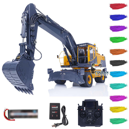 LESU 1/14 AOUE  ET30H RC Metal Hydraulic Wheeled Excavator A0006