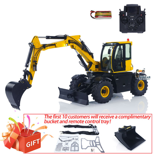 TIME-LIMITED GIFT!! 1/14 RC Hydraulic Excavator JCB 110W 9CH Valve Remote Control 3Arms Metal Digger Model Flysky Paladin PL18EV Radio Battery