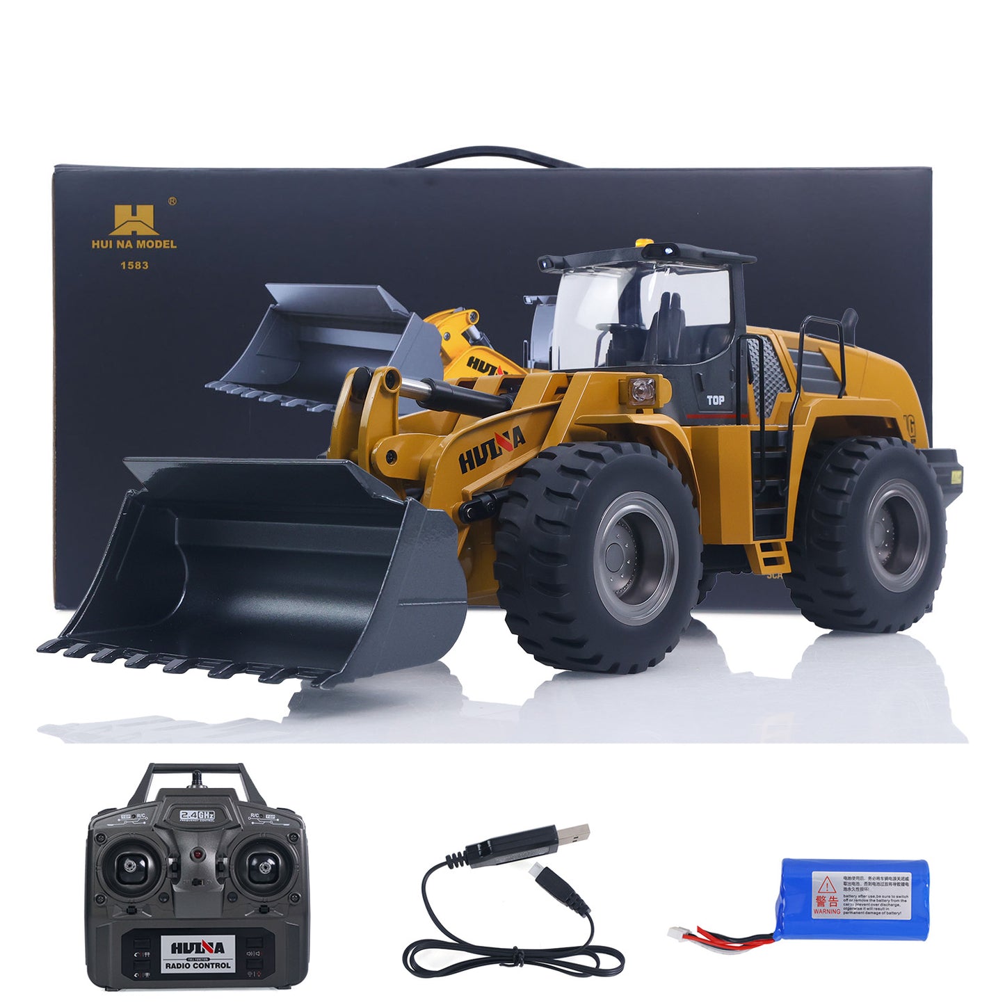 US STOCK 1/14 HUINA Toys 2.4G Radio Controlled Loader 1583 Electric Lifting System Lights Sound RC Construction Vehicles Assembled