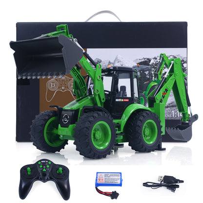 US STOCK HUINA 1/14 1579 Remote Control Backhoe Excavator 2.4G 9CH RC Loader Model Toys