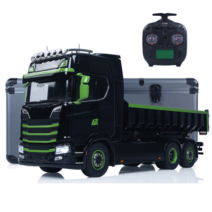 Fast Shipping Metal 6x6 1/14 Hydraulic RC Roll Off Dumper Truck Rear Axle Lifting Steering Car