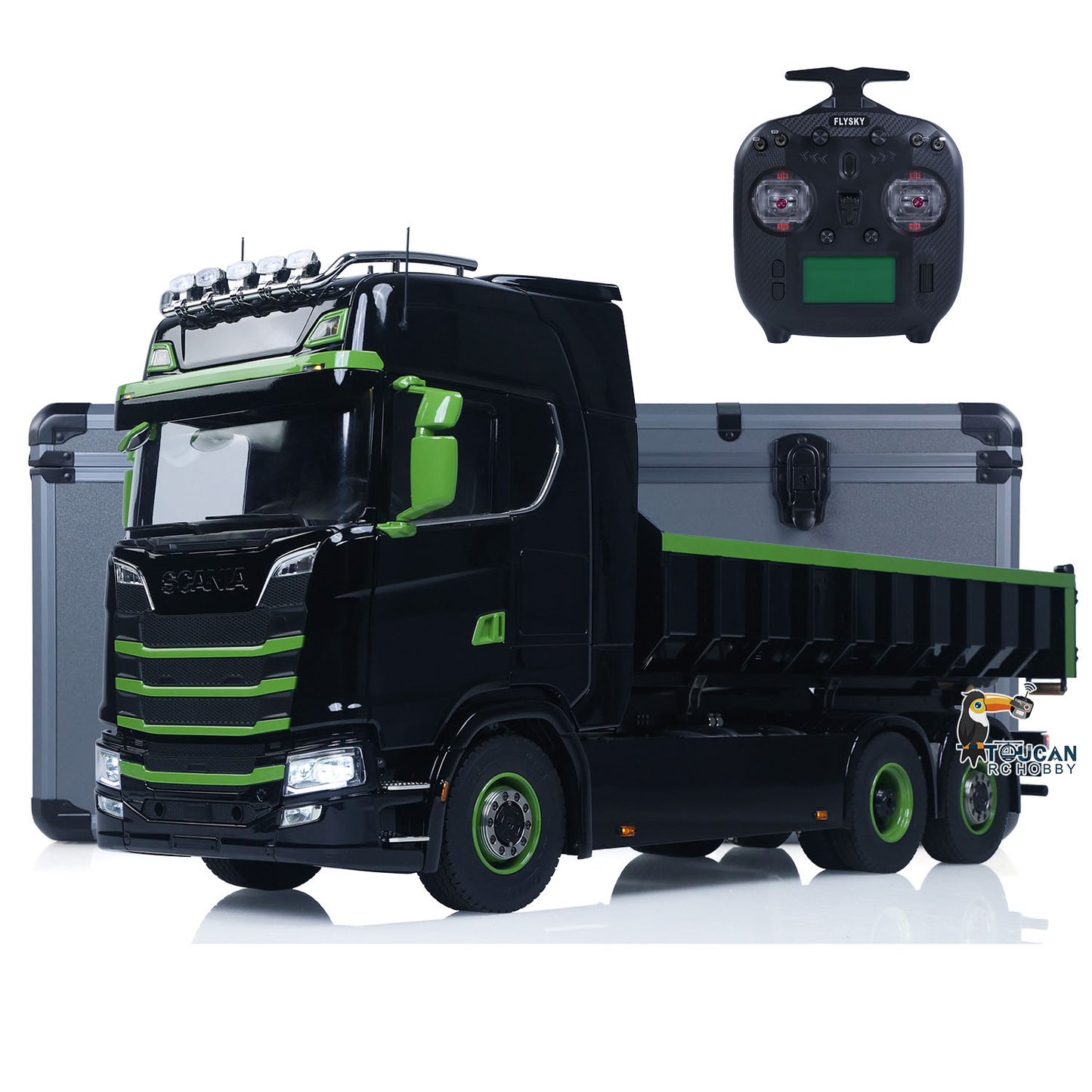 6x6 1/14 Hydraulic RC Dumper Car Metal Roll-on Full Dump Truck