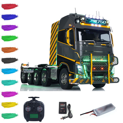 Unitru 02 FH16 1/14 Remote Control Tractor Truck 10x10 Metal Chassis RTR RC Lorry Car Model ST8 Radio Battery Smoke Light 3Speed