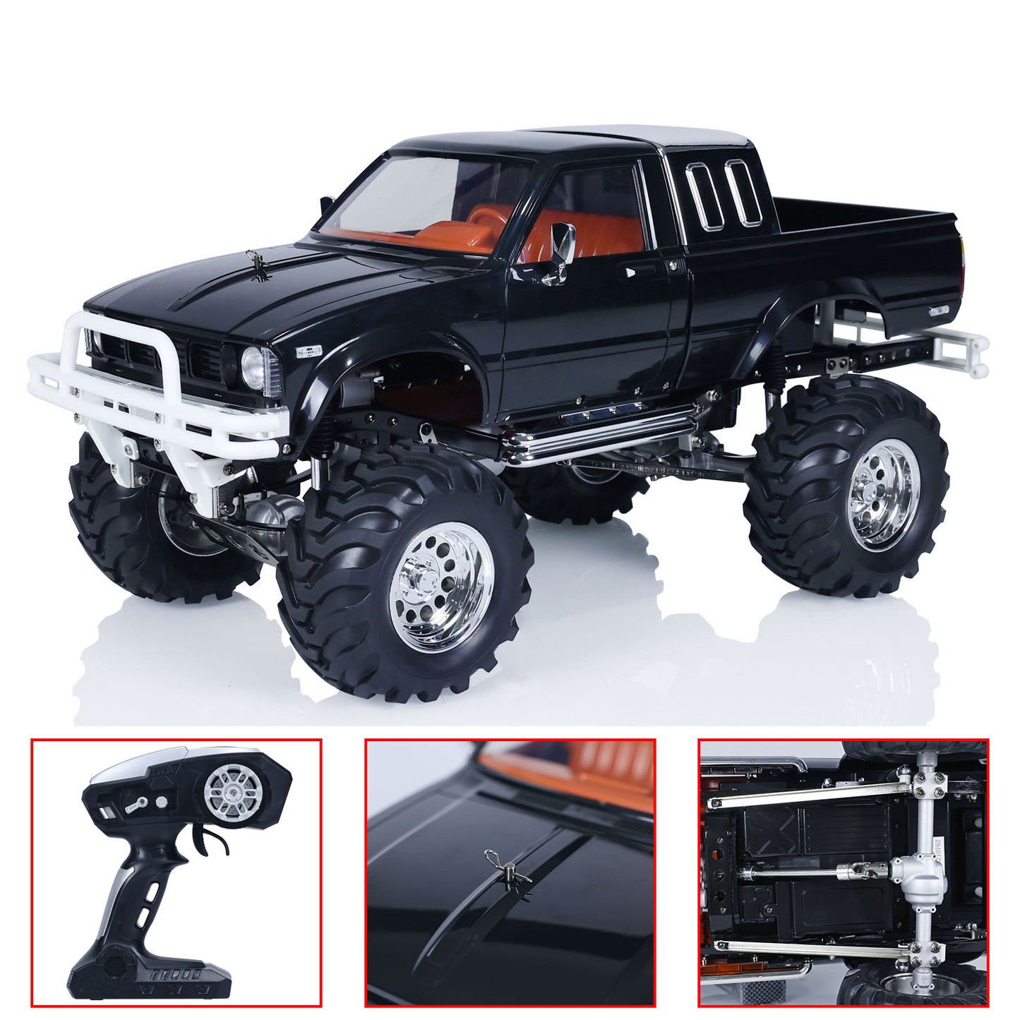 US Stock HG 1/10 RC Pickup Model 4*4 Rally Car Series Car Racing Crawler 2.4G RTR Black
