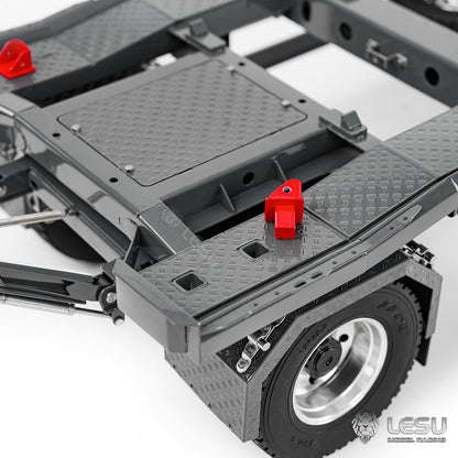 Finished 1/14 Metal RC Trailer A0065 Model Front Wheel Steerable for LESU Radio Controlled Hydraulic Roll on off Dumper Tipper