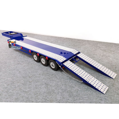 1/14 Metal Trailer 3 Axles 2-section Electric Tailboard for RC Tractor Truck Car