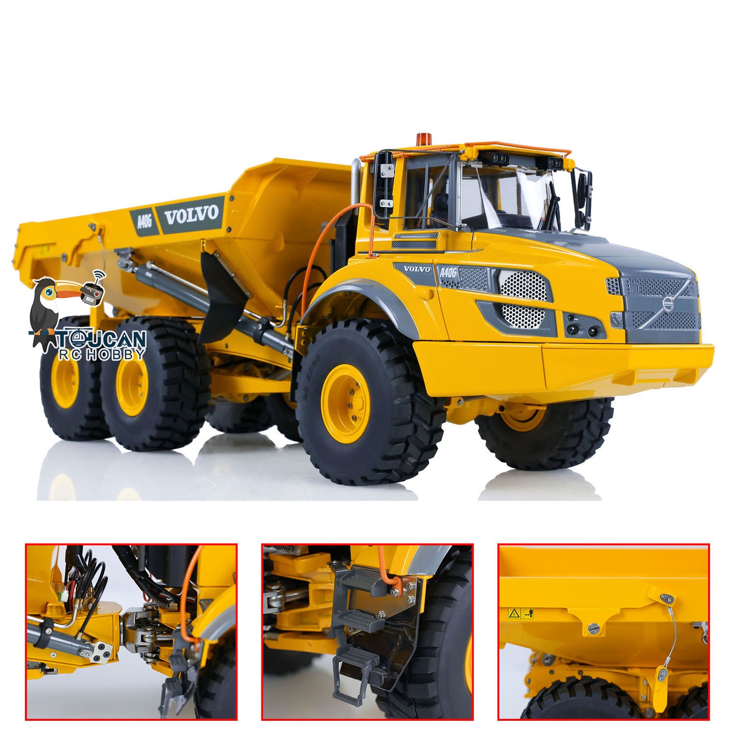 Camion articulé hydraulique RTR RC Double E 1/16 Volvo E117 6x6 A40G