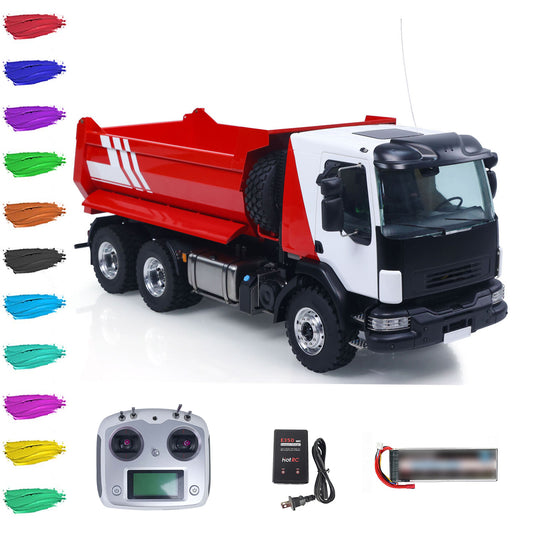 LESU 1/14 Hydraulic RC Dump Truck 6*6 RTR Radio Control Tipper 2Speed Gearbox Differential Lock Metal Chassis Flysky I6S Radio