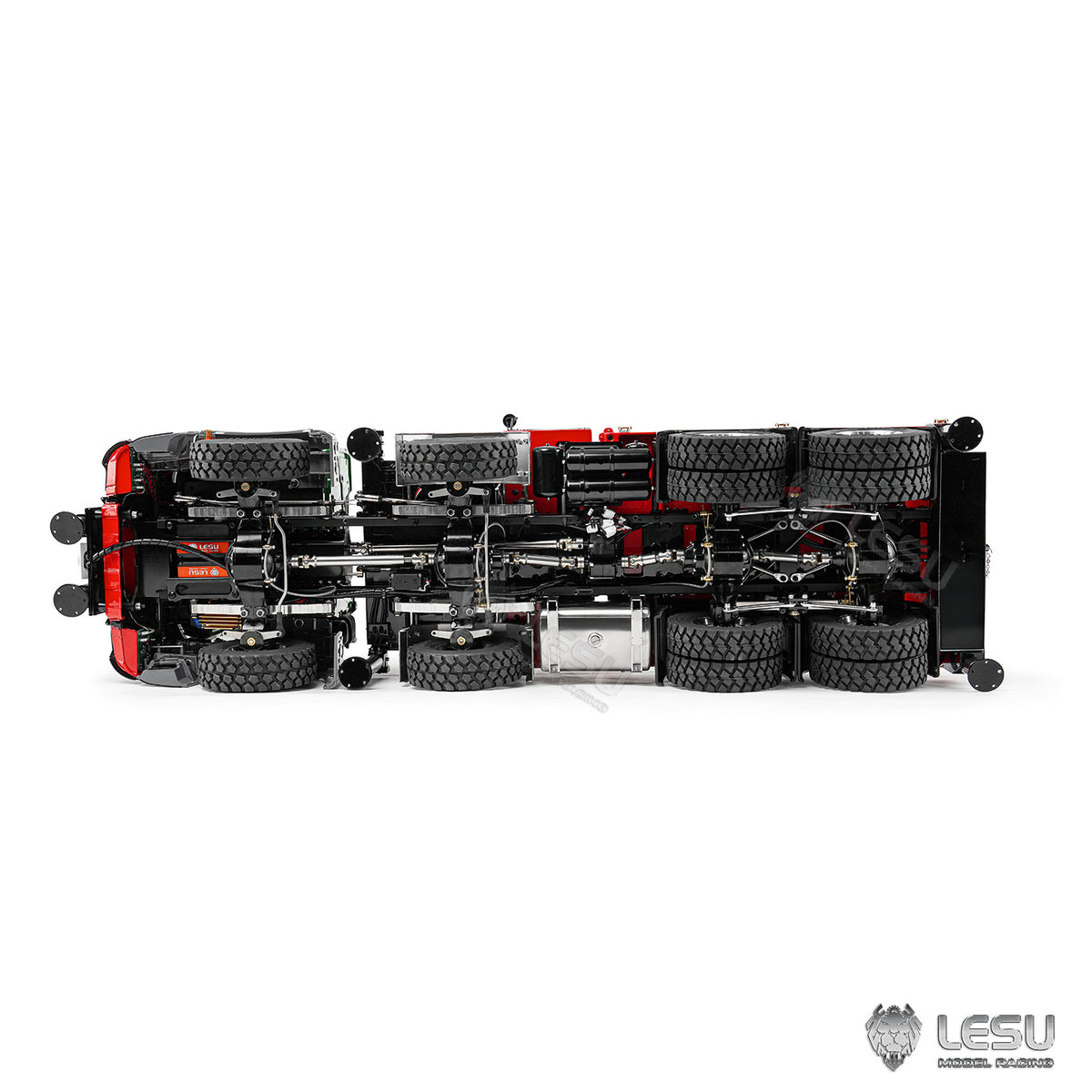 LESU 3363 1/14 Metal RC Hydraulic Crane Truck 8X8 Axle Diff Lock 3Speed Remote Control Lorry 7CH Valve 6 Outriggers Light Sound