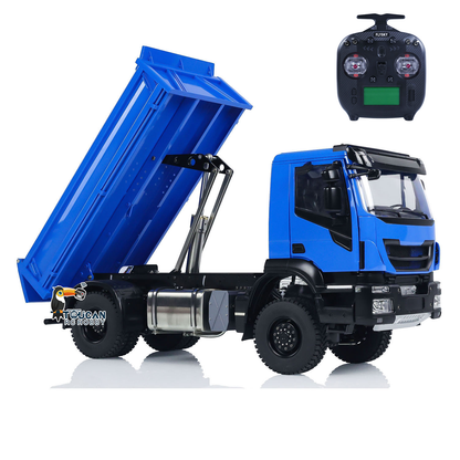 Metal 1/14 4x4 RC Hydraulic Dump Truck RC Tipper Customized Blue