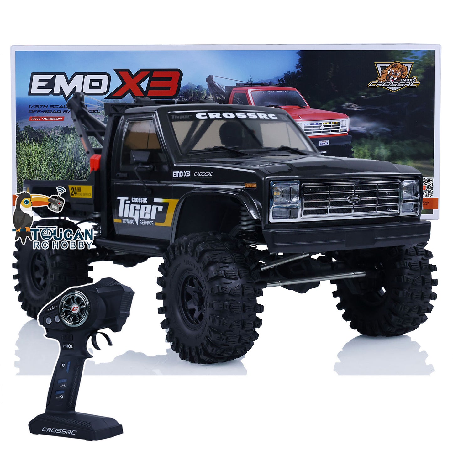 CORSSRC 4WD 1/8 EMO X3 RC Road Rescue Towing Crawler PNP