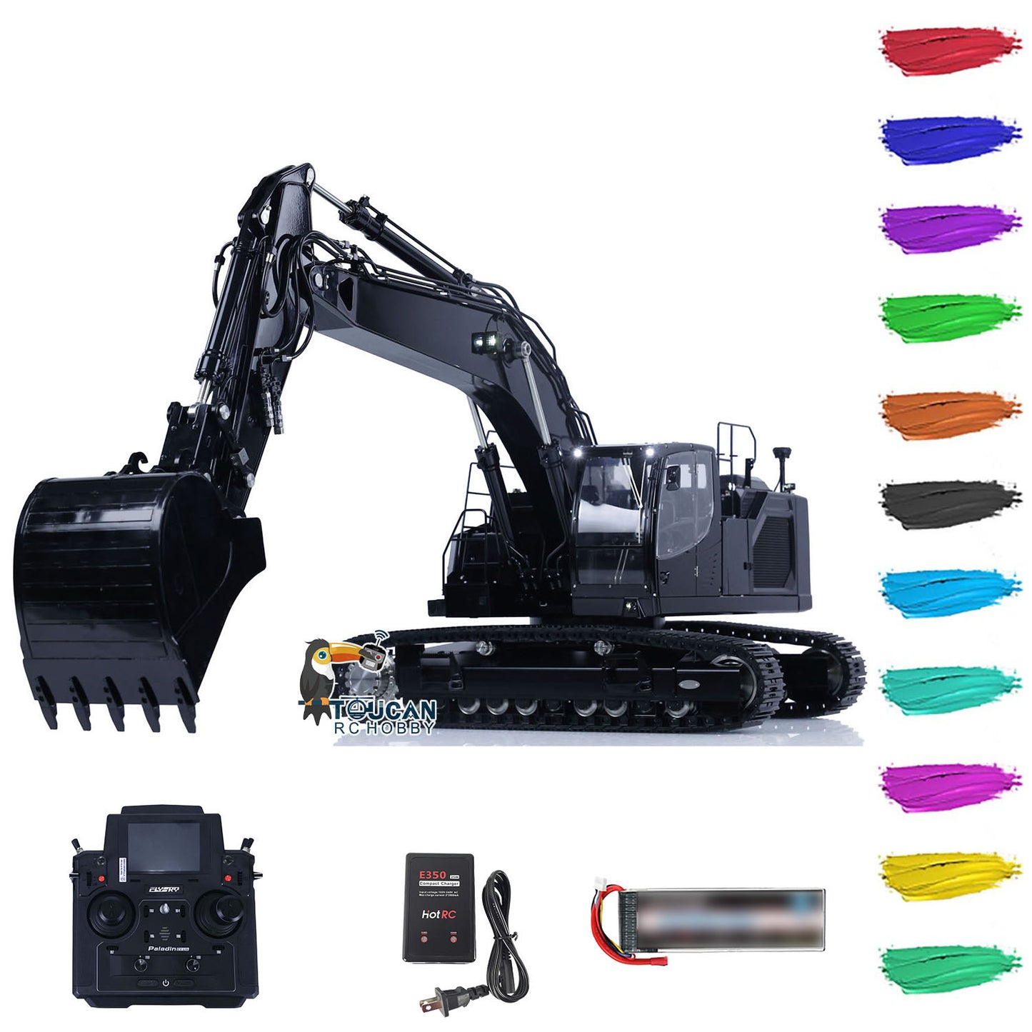 LESU 1/14 Aoue Metal Painted Assembled LR945 Hydraulic RC Excavator Digger B0016 With Quick Connector Coupler