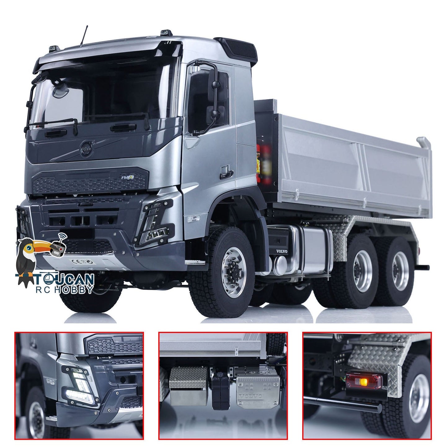 AUF LAGER Double E 1/14 6x6 E115 Volvo FMX Hydraulischer RTR RC Muldenkipper