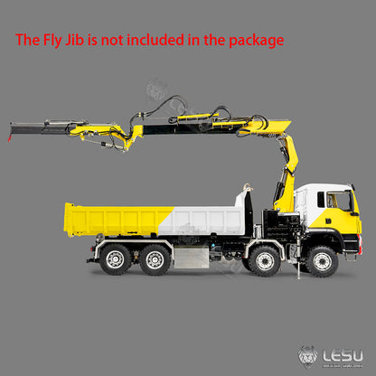 LESU 1/14 Metal RC Hydraulic Hook Lift Dumper Z0124/Z0125 8x8 Crane Dump Truck Model with 3 Speed Transmission LED Lights Sound System