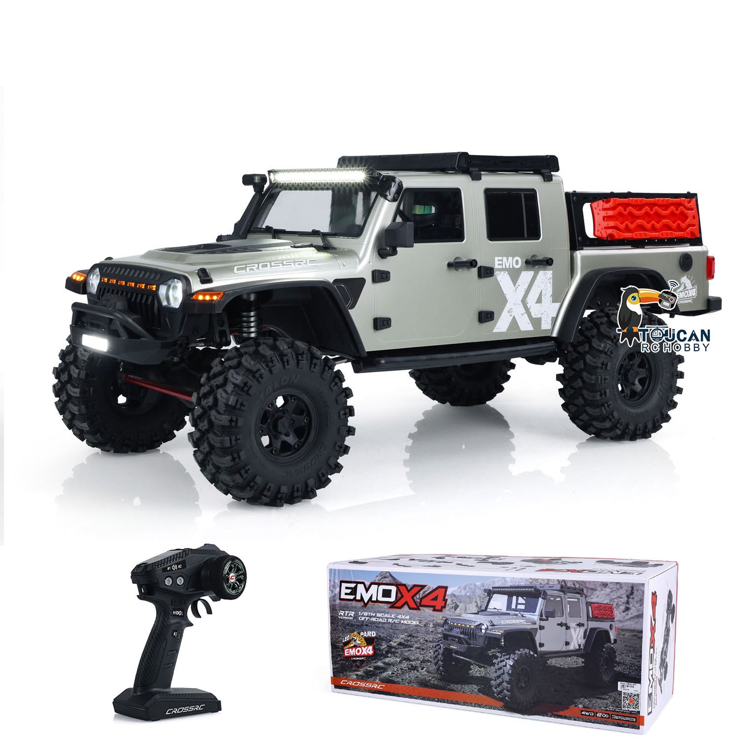 US STOCK RC Assembled EMO X4 1/8 Crawler Truck Light Differential 436mm Wheelbase CROSSRC