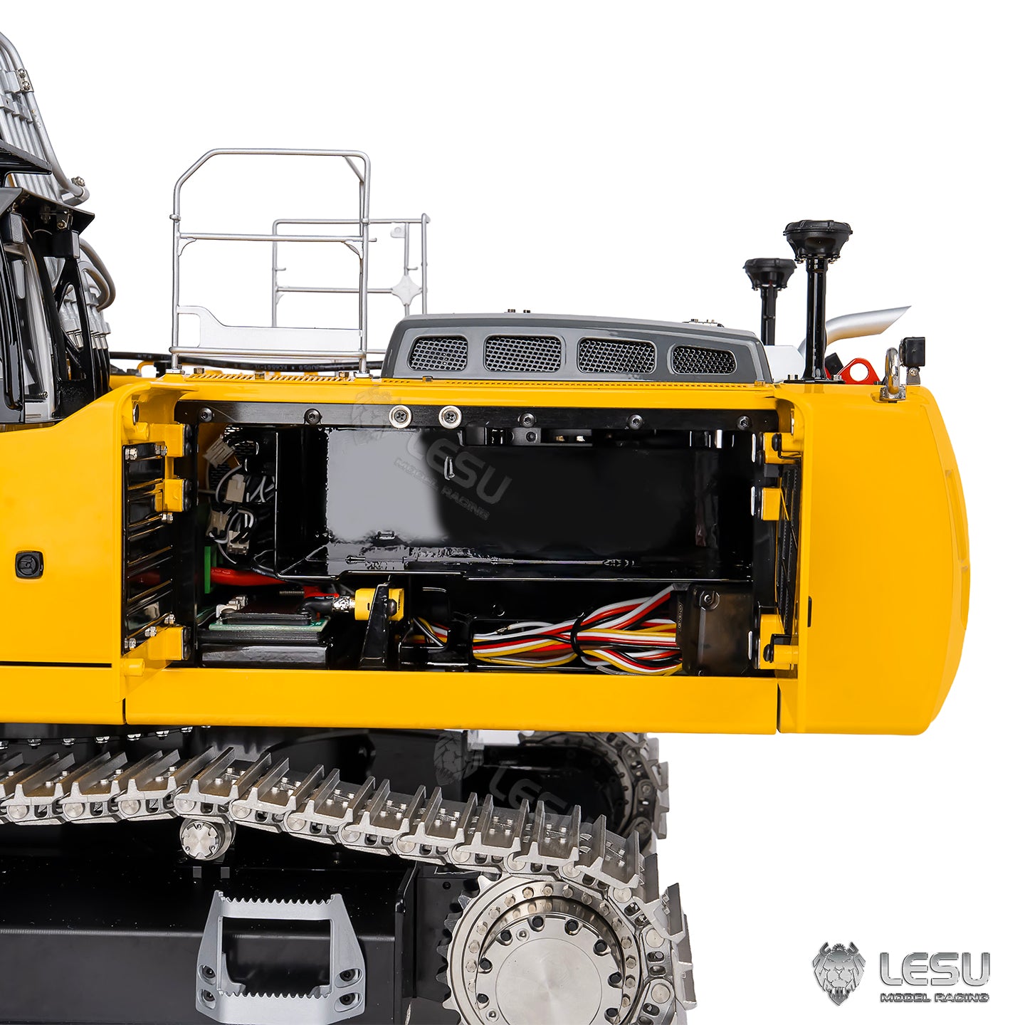 Metal LESU 1/14 RC Hydraulic Excavator 2 Arms LR956 Remote Control Digger Model 4MPA Dual Pumps Light 3S Battery PL18EV LITE