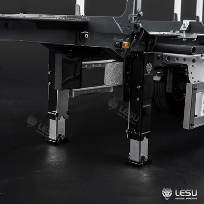LESU 1/14 Metal Log Semi Trailer RC Wood Transport Car Light Electric Lifting Leg Servo-Controlled Drum Brake for TAMIYA Tractor