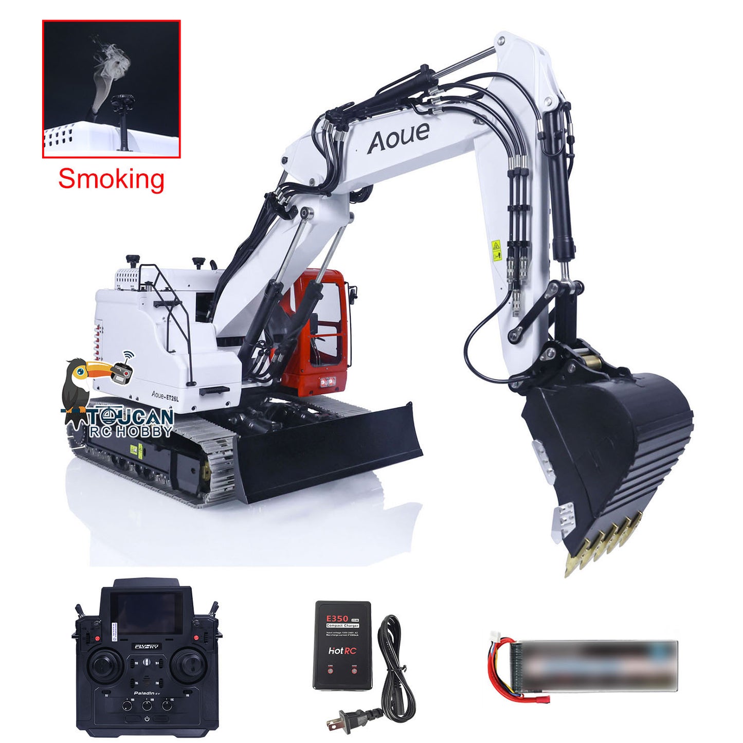 LESU 1/14 Aoue Metal ET26L Painted Assembled RTR Hydraulic Three-section RC Excavator B0012 With PL18EV Transmitter Smoke Function