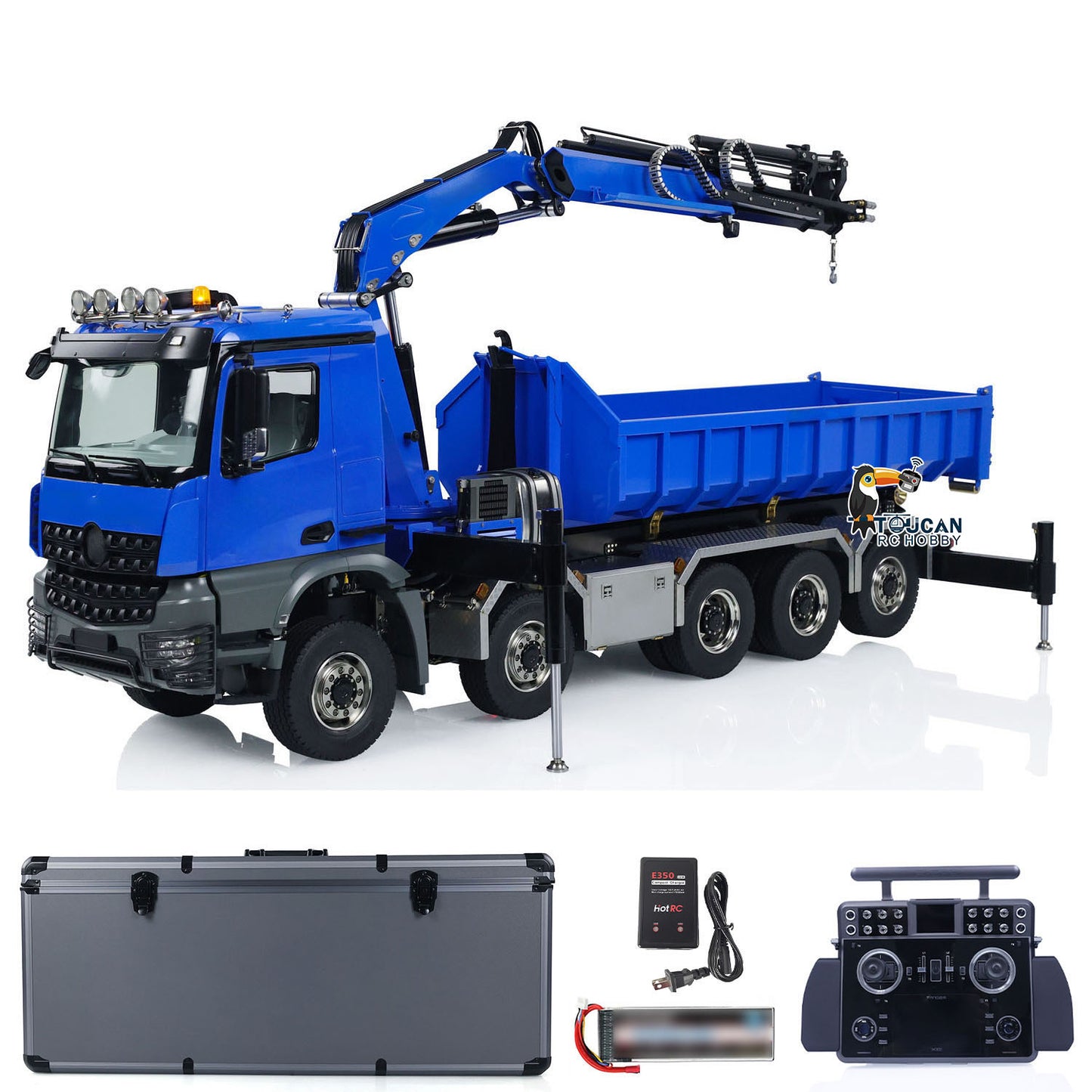 1/14 10x10 RC Hydraulic Crane Dumper Truck With Normal Metal Bucket