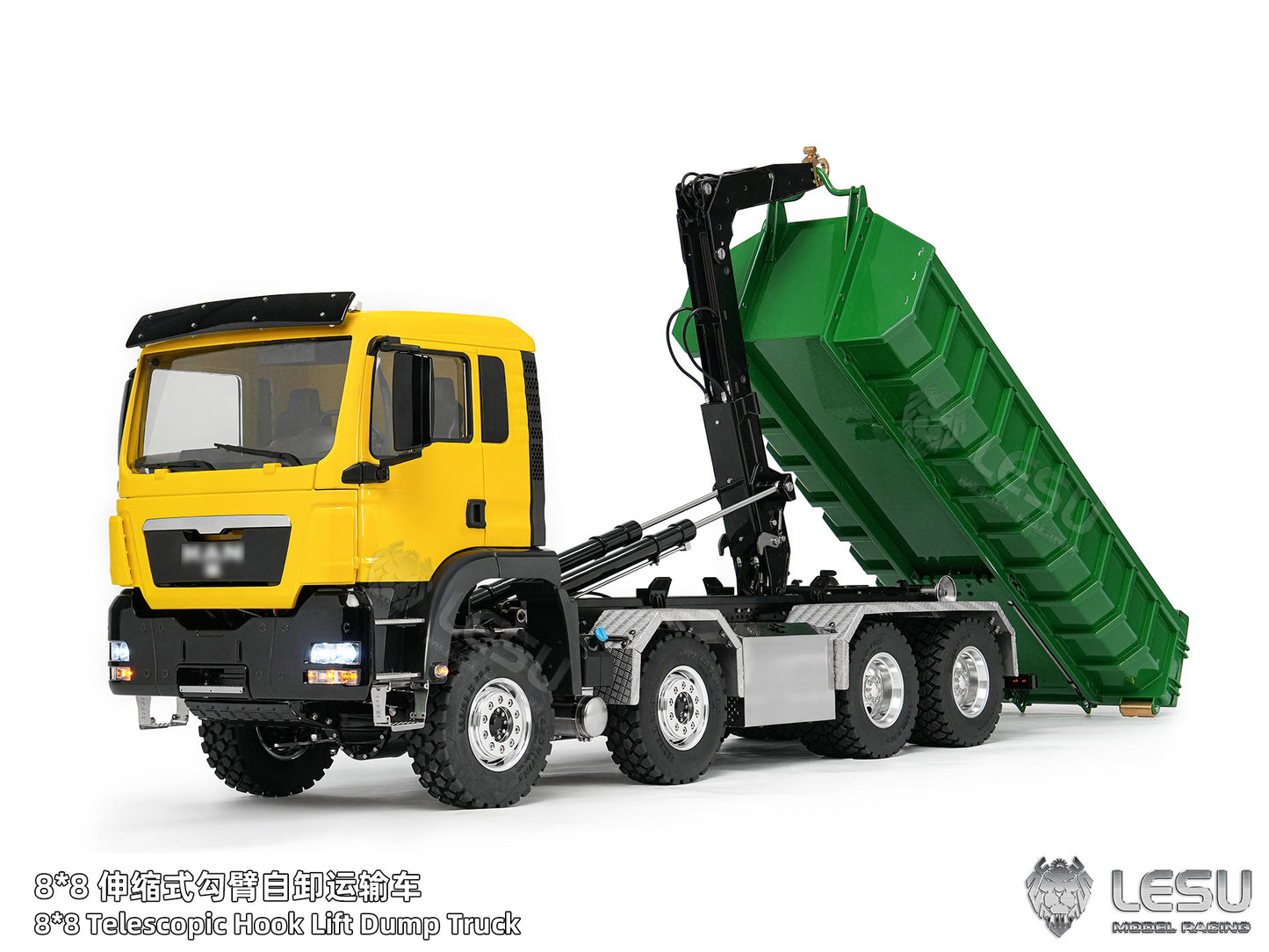 Deposit New Product Pre-order LESU 1/14 Metal 8x8 Roll-Off Truck Full Dump RC Construction Vehicle