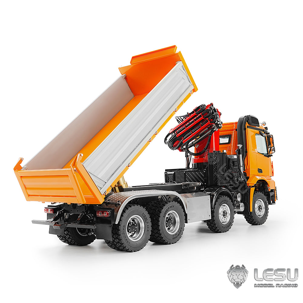 LESU 3348 1/14 RC Hydraulic Dump Truck 3-Ways 8X8 Remote Control Crane Tipper