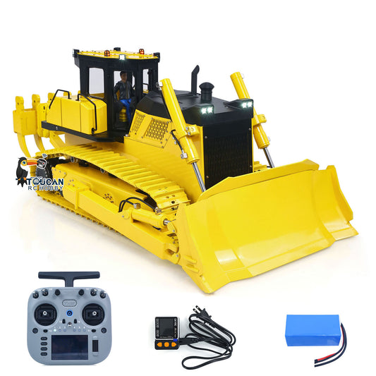US Stock Metal 1/12 Remote Control Hydraulic Bulldozer D155AX RTR Heavy Dozer Model 7 Way Valve 3.0L Oil Pump 5 Plows Radio Master TX15 Radio Battery
