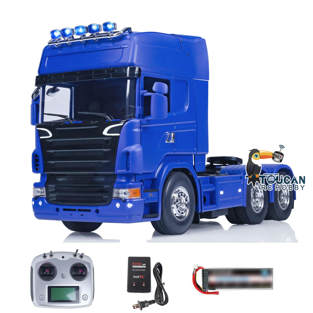 HHRC 6X4 RC Tractor Truck 1/14 Flysky I6S RTR Remote Control Car Sound Light Battery
