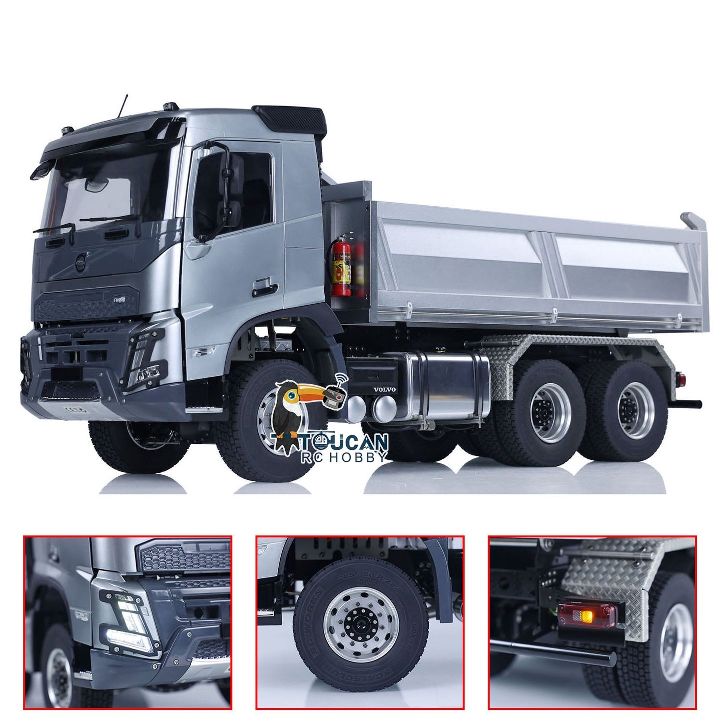 AUF LAGER Double E 1/14 6x6 E115 Volvo FMX Hydraulischer RTR RC Muldenkipper