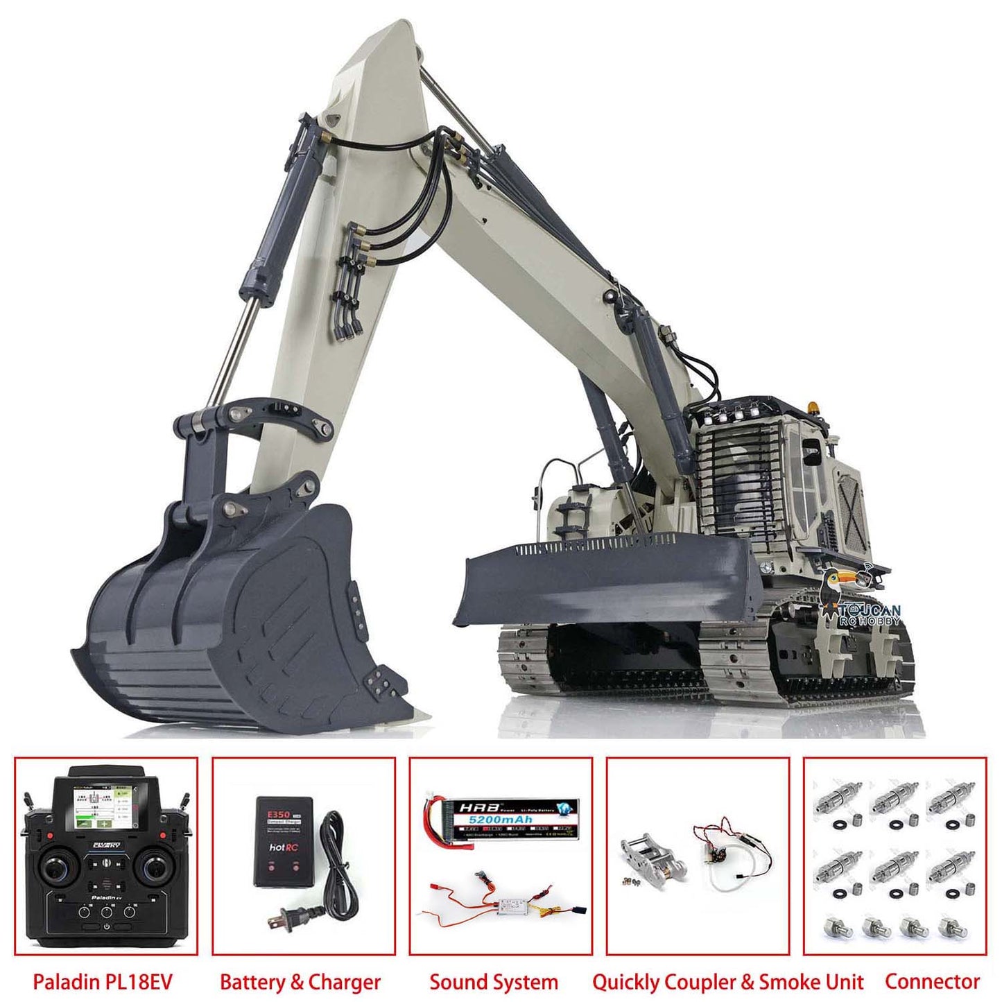 LESU 1/14 Aoue ET35 Metall RTR RC Hydraulische Lackiert Montiert Bagger B0006 Mit Schnell Abnehmbaren Stecker