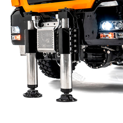 LESU 6X6 Metal 1/14 RC Hydraulic Crane Truck 3Speed Remote Control Lorry Car 7CH Valve 4MPA 6 Outriggers Sound Axle Diff Lock