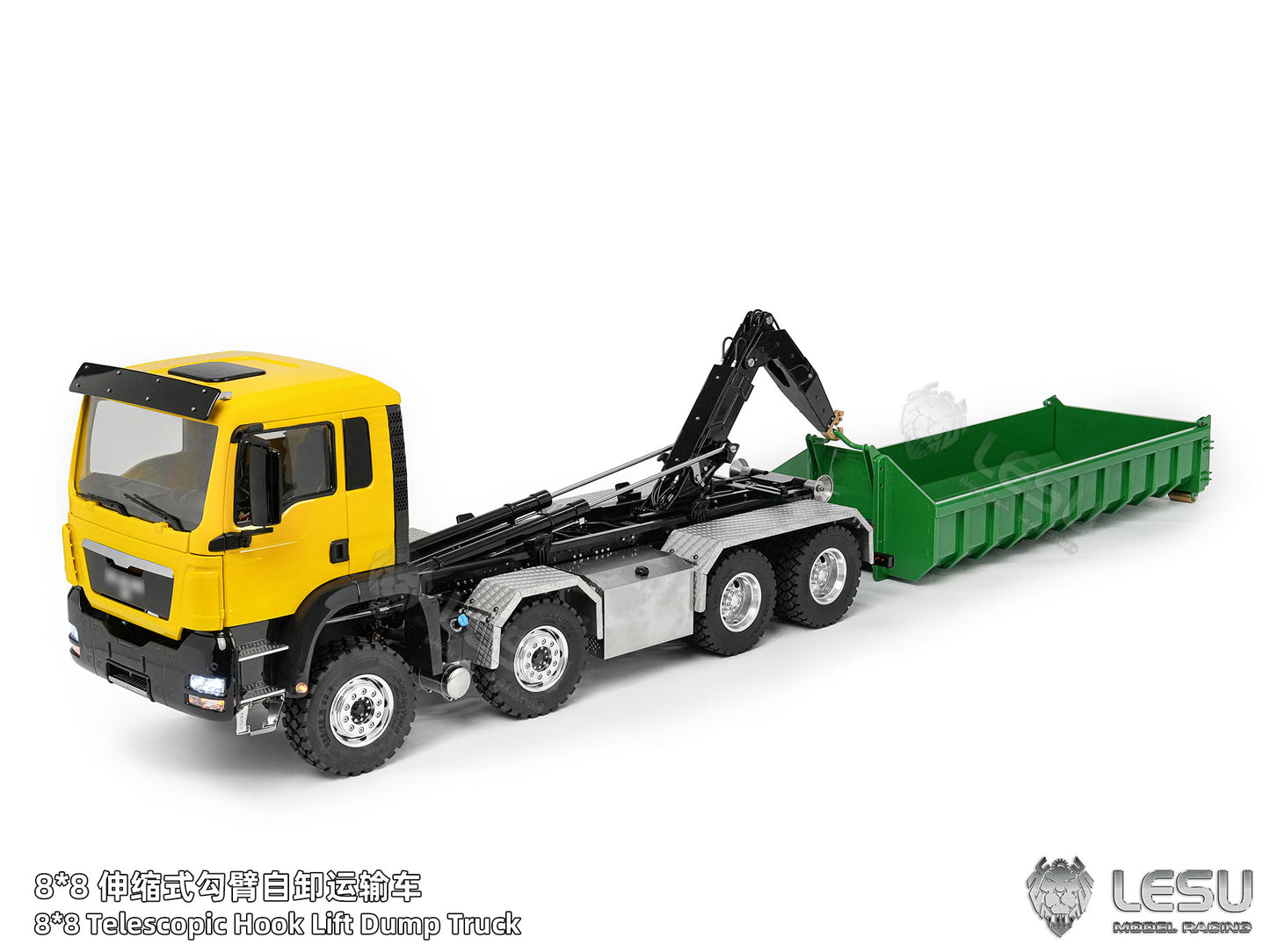 Deposit New Product Pre-order LESU 1/14 Metal 8x8 Roll-Off Truck Full Dump RC Construction Vehicle