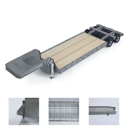 US STOCK LESU 872MM Metal Wood 4Axles Trailer for 1/14 RC TAMIYA Tractor Truck DIY Model