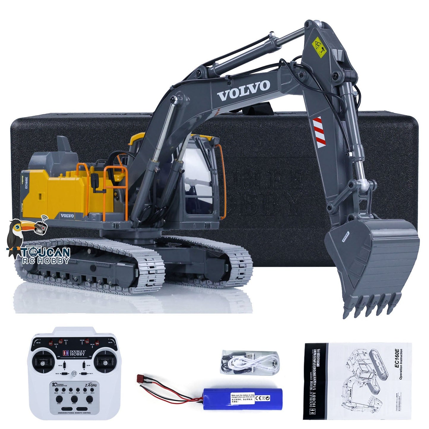 1:14 Double E E010 Volvo EC160E Electric RTR RC Excavator