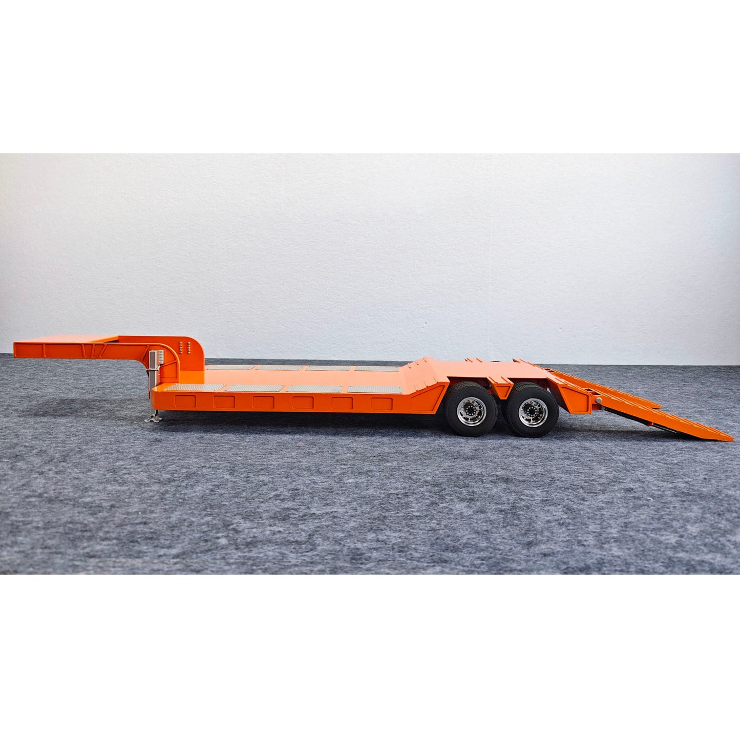 2 Axles Metal Lowboy Semi Trailer Spring Support Legs Tail Plate for 1/14 DIY Tamiya Remote Control Tractor Truck No Light Remote Controller