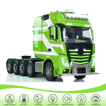 Unitru-01 3363 1/14 RC Tractor Truck Remote Control Lorry Car 10*10 Metal Chassis Smoke ST8 Radio Differential Lock RTR Light Multimedia Display Screen