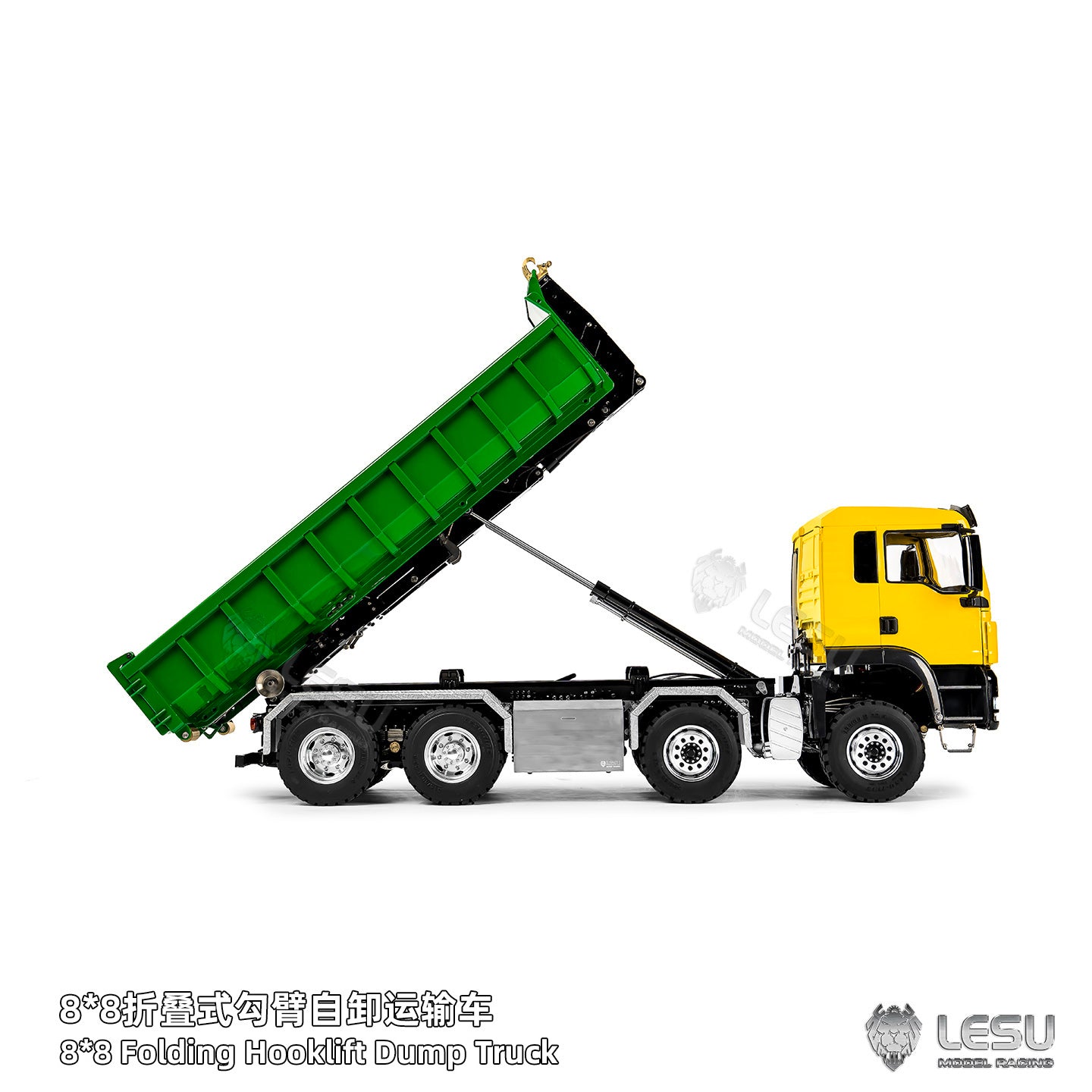 Deposit New Product Pre-order LESU 1/14 Metal 8x8 Roll-Off Truck Full Dump RC Construction Vehicle
