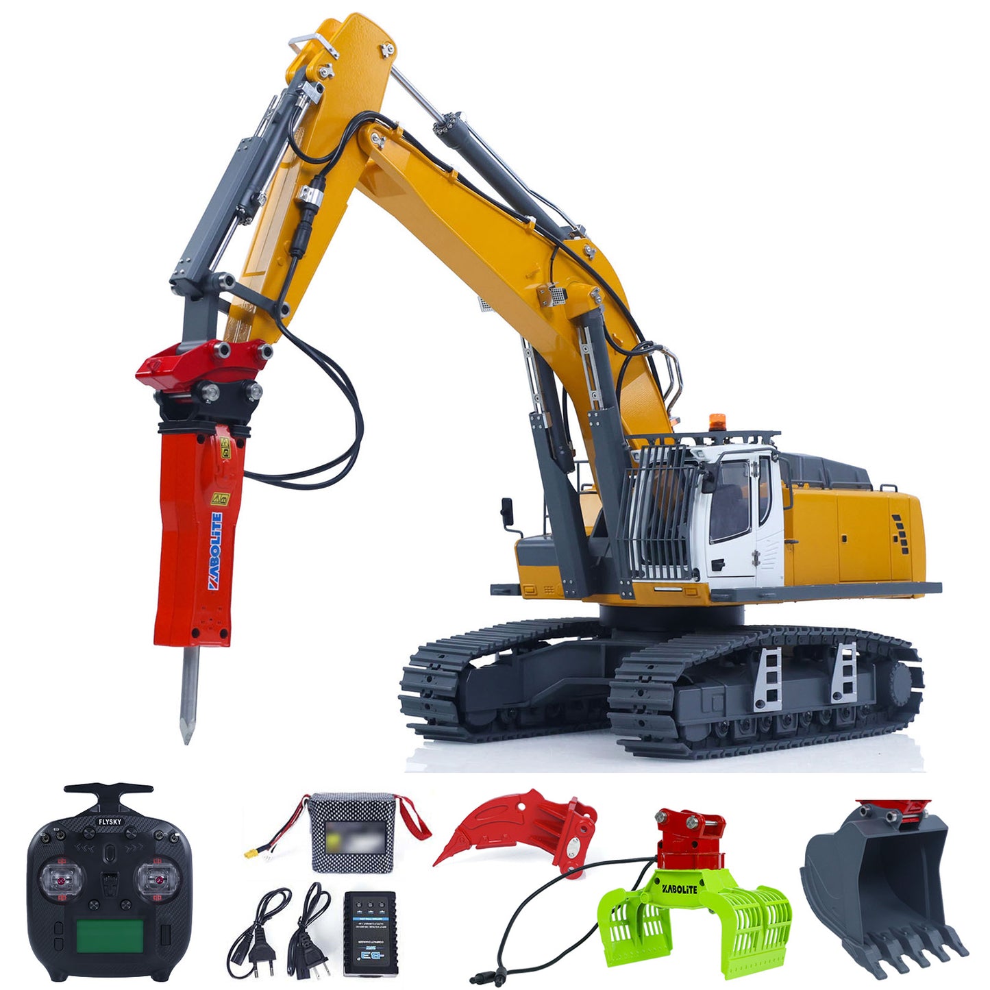 US STOCK KABOLITE 1/18 K962 100S Remote Control Hydraulic Excavator RC Digger Electric Claw Ripper Hammer Construction Car Machine Toys
