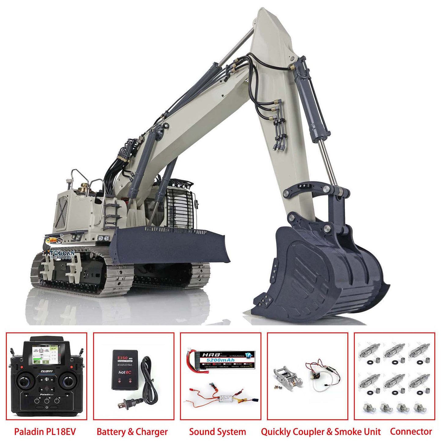 LESU 1/14 Aoue ET35 Metal RTR RC Hydraulic Painted Assembled Excavator B0006 With Quick Removable Connector