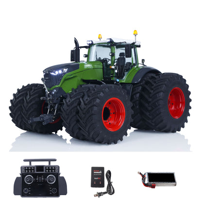 Double Wheel LESU AOUE 1050 Metal 4x4 1/14 Hydraulic RC Tractor Frsky XE Lite Radio Battery Smoke New Agricultural Vehicles