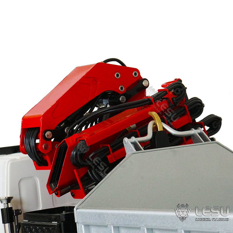 2Speed LESU Remote Control Hydraulic Roll on off Dumper Crane 1/14 RC Tipper Lock Differential Axle Metal 8X8 Chassis Gerabox