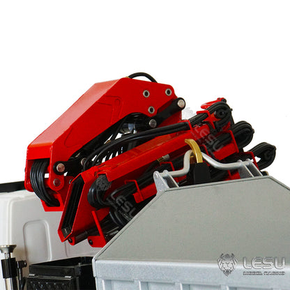 2Speed LESU Remote Control Hydraulic Roll on off Dumper Crane 1/14 RC Tipper Lock Differential Axle Metal 8X8 Chassis Gerabox