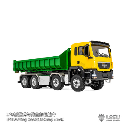 Deposit New Product Pre-order LESU 1/14 Metal 8x8 Roll-Off Truck Full Dump RC Construction Vehicle