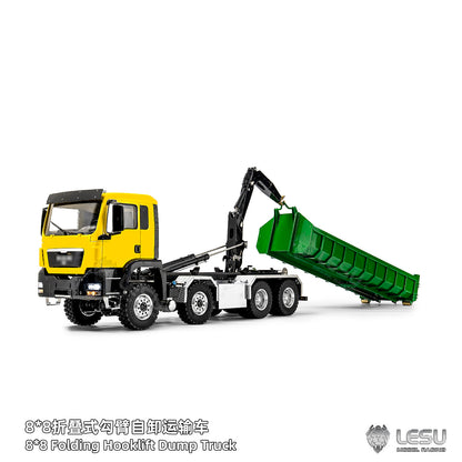 Deposit New Product Pre-order LESU 1/14 Metal 8x8 Roll-Off Truck Full Dump RC Construction Vehicle