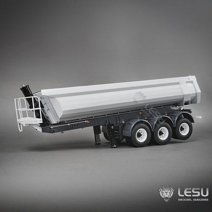 IN STOCK Metal LESU 3Axles 1/14 Hydraulic Dump Trailer for RC Tractor Truck DIY TAMIYA