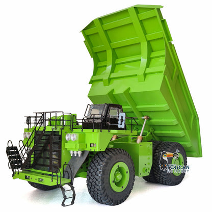 Metal 1/20 RC Hydraulic Mine Truck 793D Heavy Duty Remote Control Dumper RTR 2Speed Gearbox Flysky I6X Radio Light System