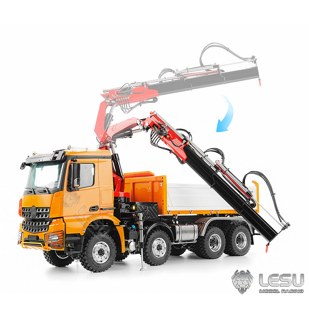 LESU 3348 1/14 RC Hydraulic Dump Truck 3-Ways 8X8 Remote Control Crane Tipper